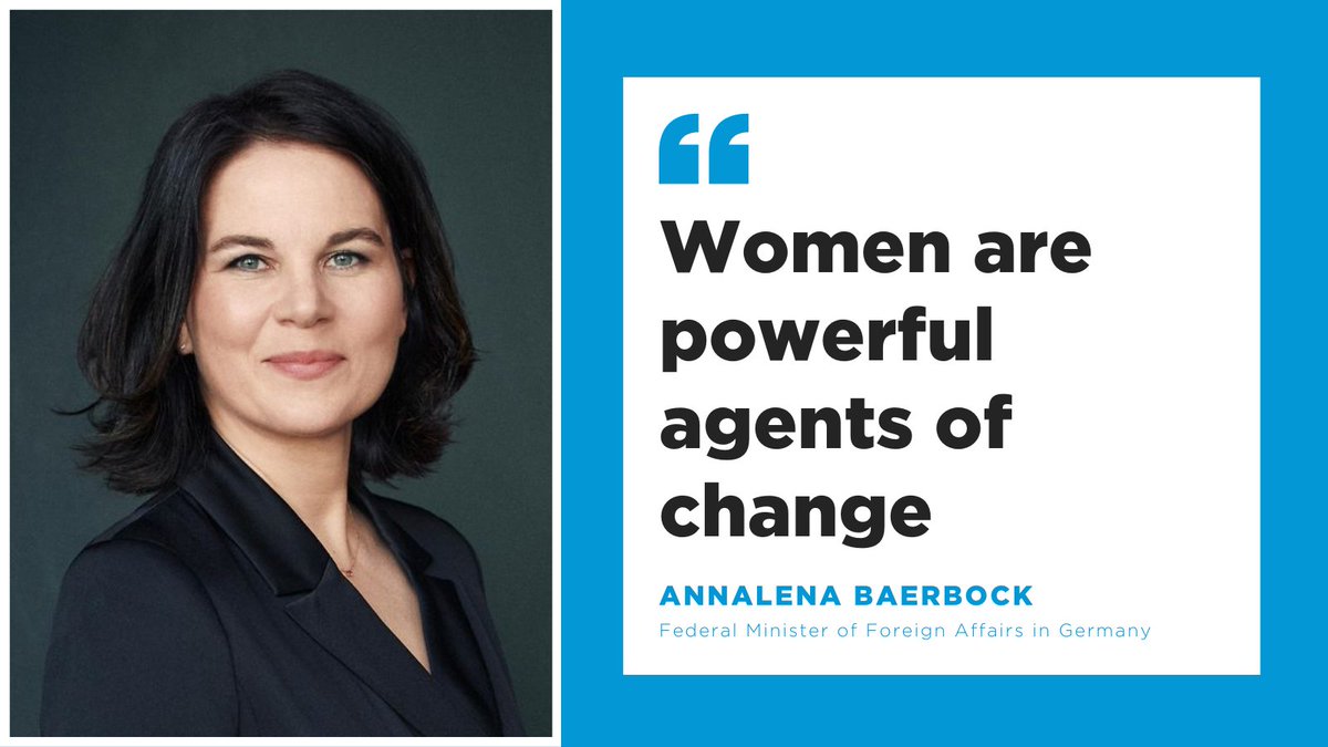 Women must have an equal say in decision-making. If half of the population is unable to participate as equals, no society can reach its full potential. Thank you @ABaerbock! #FundingGenderEquality @AuswaertigesAmt @GermanyDiplo @GermanyUN