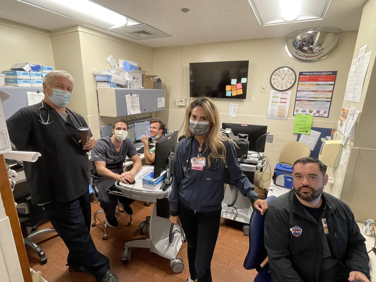 Star studded entourage of attendings tonight! Holding down the fort while our residents are resting up for morning didactics 😴