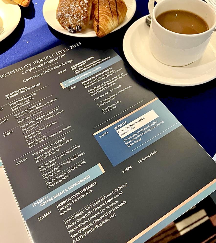 Looking forward to an insightful day ahead w/ <a href="/clistehosp/">clistehospitality</a> and their inaugural Hospitality Perspectives Conference #HOSPER23