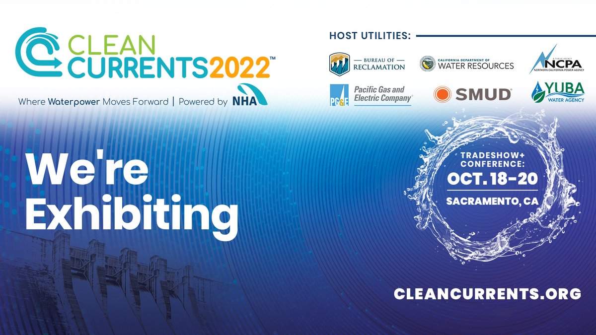 A week to go until #CleanCurrents2022 in Sacramento, CA. Our Head of Sales, Andy Eaton will be on our booth 210, and can advise on any new small hydro projects or plant upgrades you may have.  Learn more: cleancurrents.org

#hydropower #smallhydro #renewables #cleanenergy