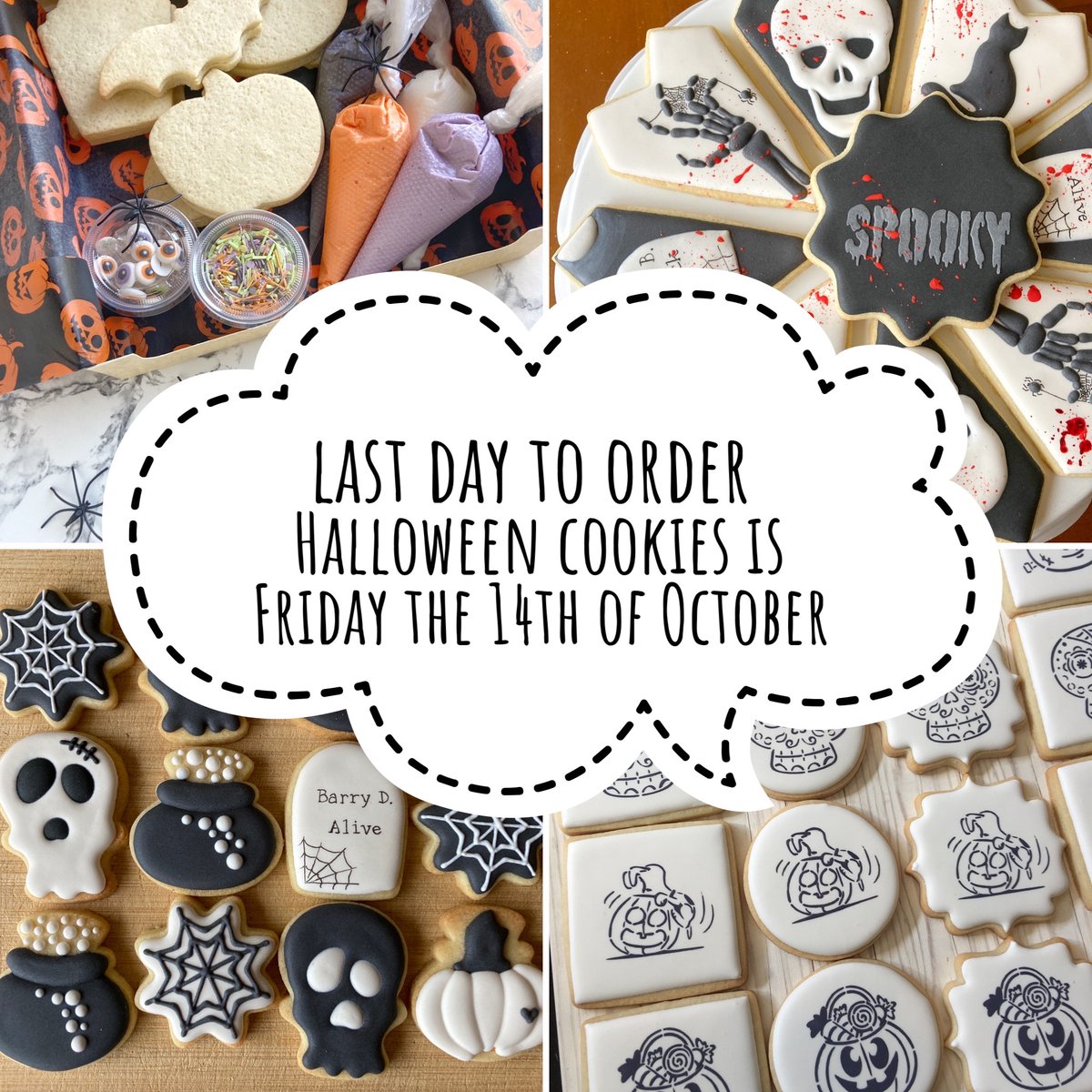 onechickcookies's tweet image. Get your Halloween cookie order in 🕷 ASAP 🕷 because the last day to order is this Friday the 14th of October 🎃 Shipping nationwide available. 
Shop online one-chick.square.site #customcookies #halloween #cookiekit #irishgift #artisan #handmade #irelandfood #ireland