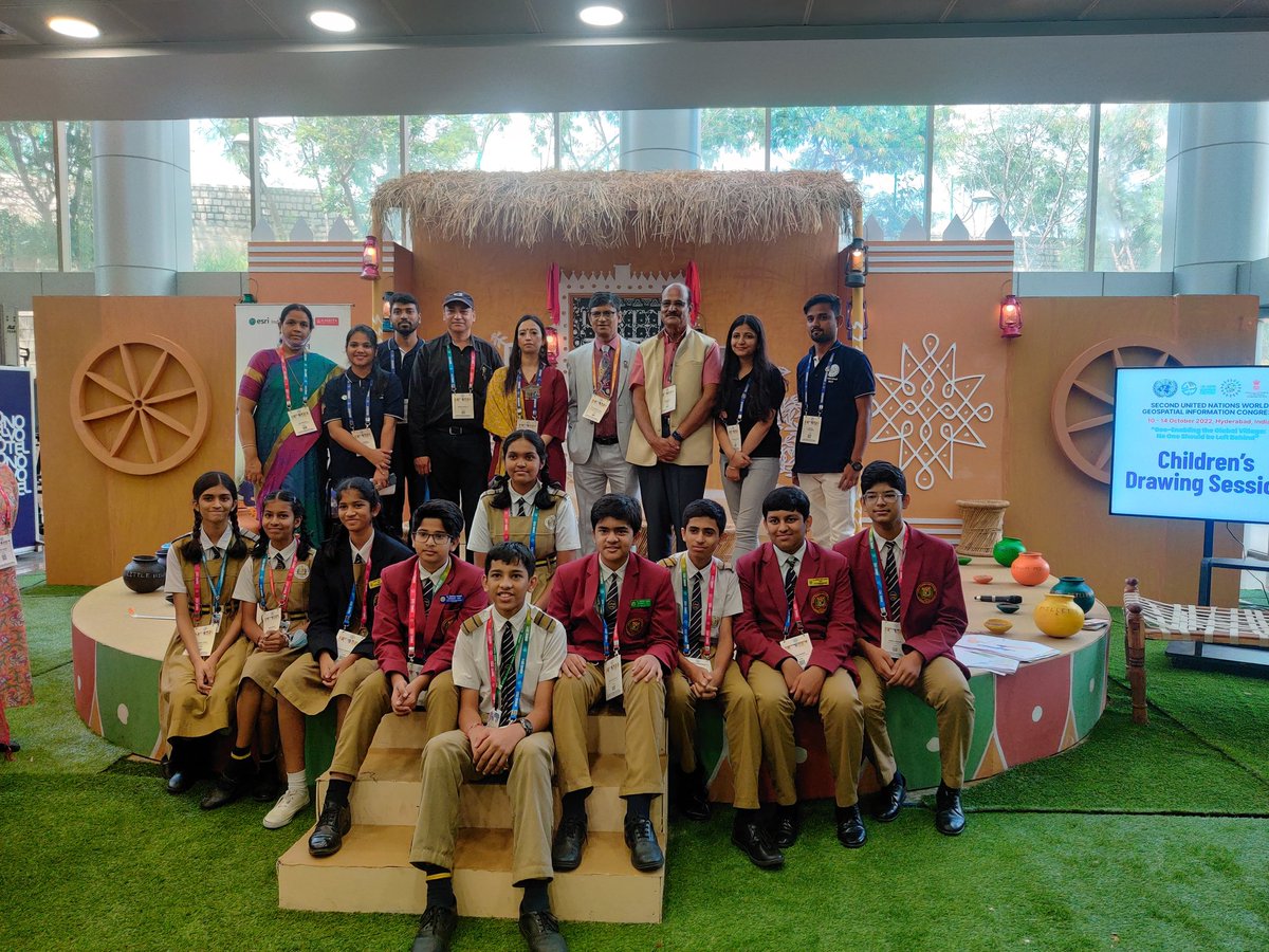 geospatialworld's tweet photo. #UNWGIC2022 | The highlight of today's event was the participation is students from various schools for the drawing competition on the theme "Geo-enabling the global village: no one should be left behind".  @UNGGIM
Here is the gallery of all the students: https://t.co/ArxDMwwtsX