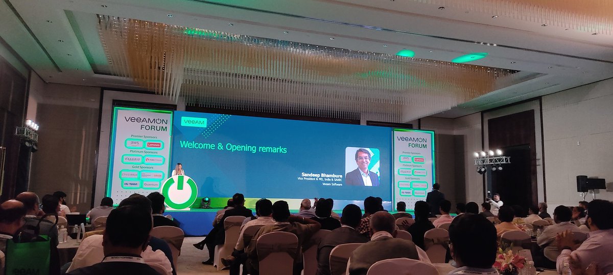Fourdaywork's tweet photo. Mr.Sandeep addressing the @Veeam event in Bangalore https://t.co/Msl7v8Rq97