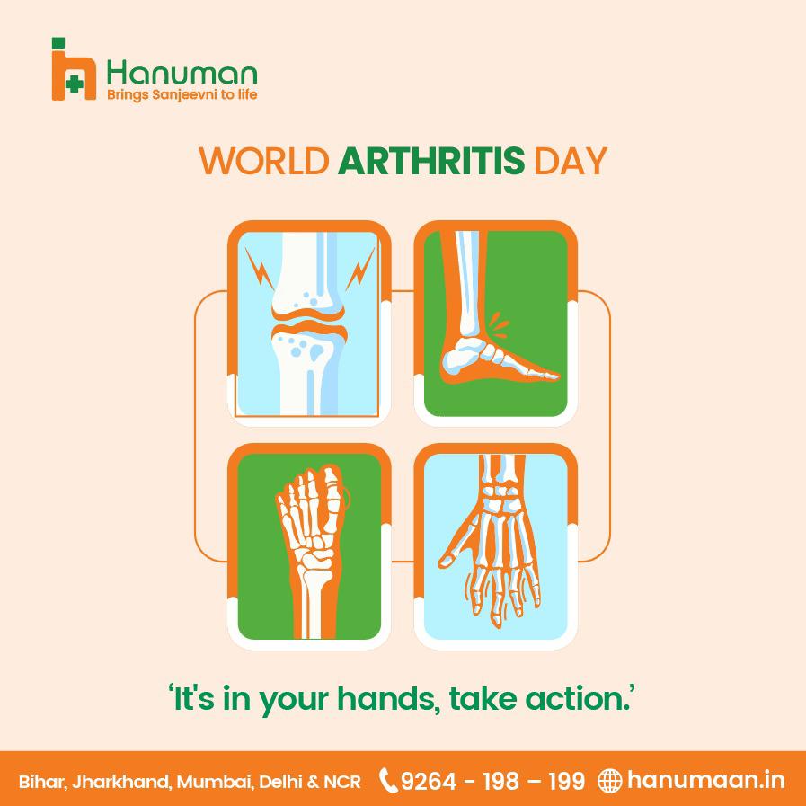 CareHanuman's tweet photo. World Arthritis Day is observed to create awareness about the condition which affects one's joints.

This year the theme is 'It's in your hand, take action.' It will help individuals seek medical help before it's too late.

Call us at +91 9264 198 199 to lean more.

#Hanuman https://t.co/0OXdey47TH