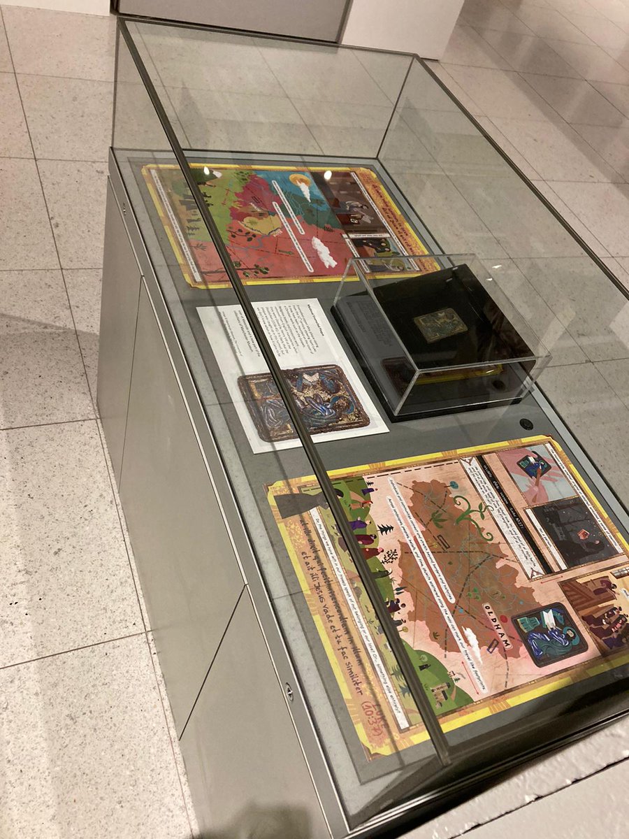 KremieDimitrova's tweet image. My double page spread comic for @mcrmuseum responding to a precious Medieval Mosan Plaque was selected to go to the Oldham Histories Festival in September (Oldham is where it was found). My comic pages will be kept by learning and visitor teams to use in schools programmes 💓