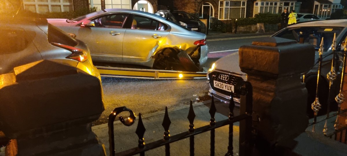 Malcurry1973's tweet photo. When you hear a bang and then see this is the state if your car after being hit by someone driving up the path! Then to find out @Katecurry1981 car is written off as well 😬 https://t.co/FNqTU3cUeO