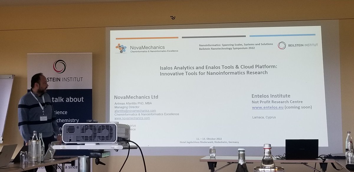 BarbaraHissa's tweet image. Antreas Afantitis @NovaMechanics presents #IsalosAnalytics and #EnalosCloudPlatform as user-friendly and easy-to-learn platforms that enable quick toxicity predictions. #BeilsteinNanoinformatics