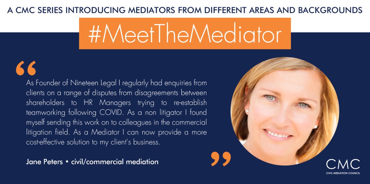 civil_mediation's tweet photo. Meet Jane Peters! In our series #MeetTheMediator we introduce mediators from different walks of life and why they believe mediation is the key to solving conflict. https://t.co/hF4ATKiBuM https://t.co/7KaHCRvuJg