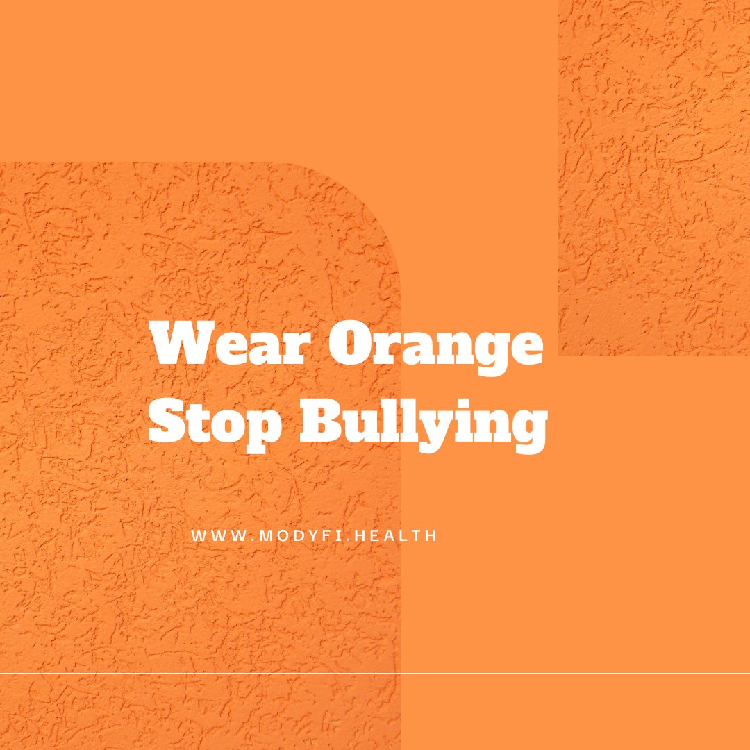 Modyfi_Health's tweet photo. National #StopBullying Day, WEAR and SHARE ORANGE to unite with a message of love, inclusiveness, and acceptance to make it clear that we believe bullying should never be experienced or accepted by anyone. #modyfi #mentalhealth https://t.co/IYv0gRVXdf https://t.co/nOTVGxHIak