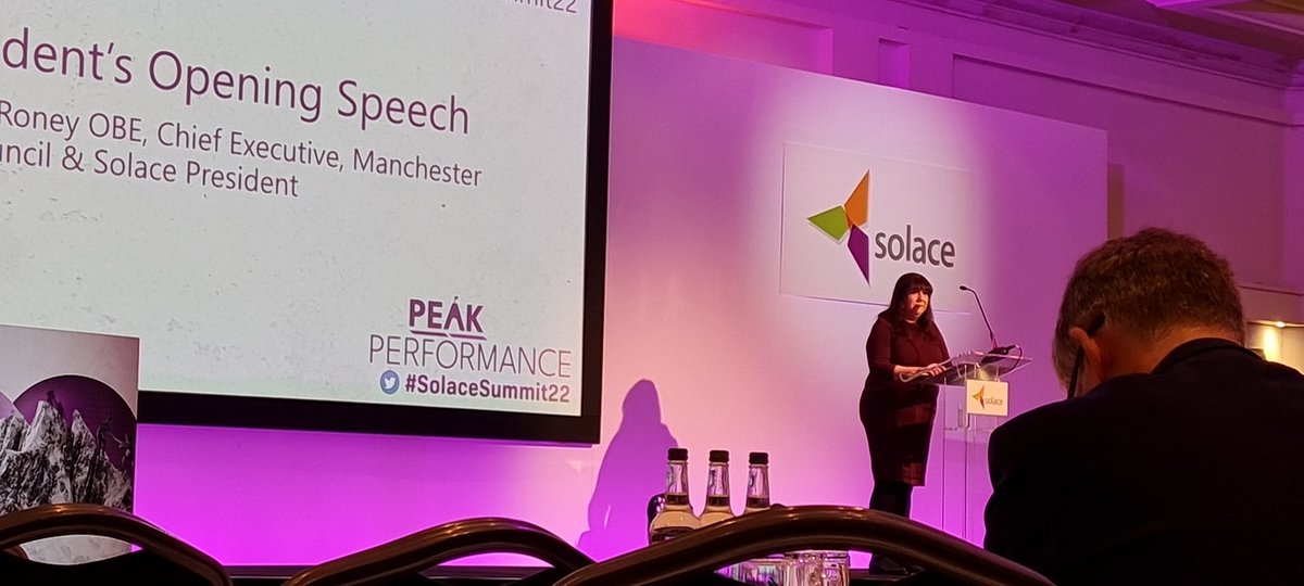 A cracking start to #SolaceSummit22. Thank you <a href="/joanneroney/">Joanne Roney CBE</a> for continuing to inspire those in and around Local Gov as #solace President. "The importance of local..collectively get stronger..making a difference to people's lives.." #collaboration #positivechange #mitie
