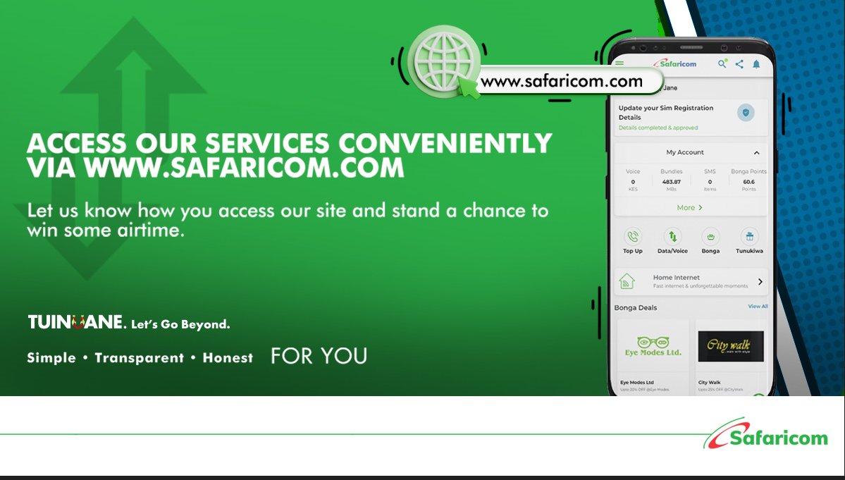 safaricom.com? Can you access your personal profile on the site without mobile data? Each 20th subsequent correct reply using #CSMonth2022 &amp; #Tuinuane will be awarded Ksh 1000 airtime each (100 WINNERS)