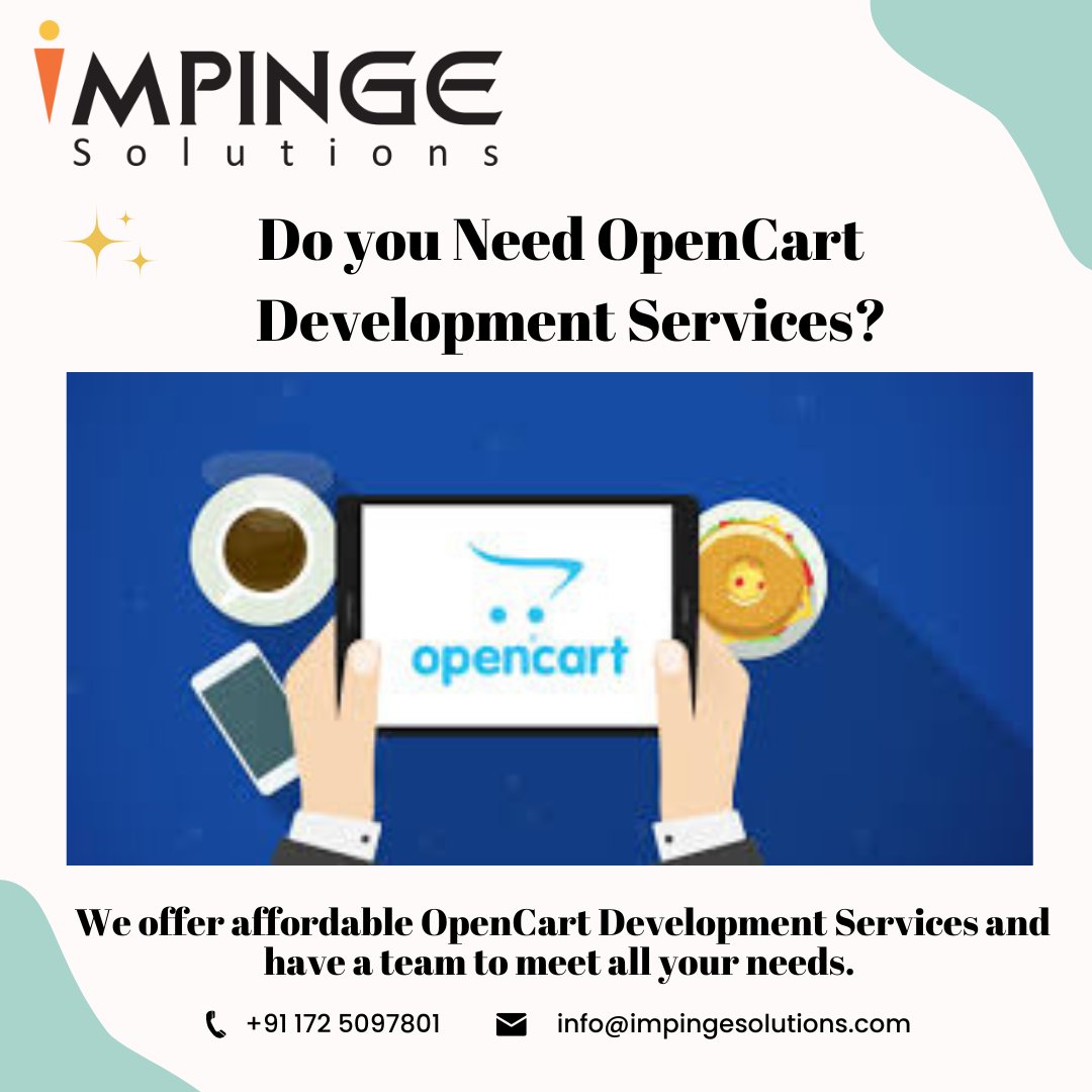 #Impinge Solutions has a team of #OpenCart developers. We offer quality #OpenCartdevelopmentservices, from OpenCart mobile app development, theme development, marketplace development to OpenCart maintenance & support services. Read more here: bit.ly/3rQuMyw