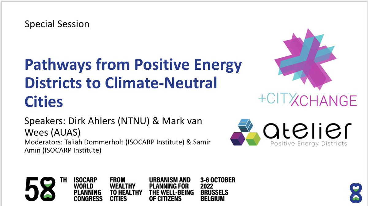 plusCities's tweet photo. Another successful #WPC58!
โ
Special Session: Pathways from Positive Energy Districts to Climate Neutral Cities ft. @DirkAhlers, @CityxChange & Mark van Wees, @AtelierH2020
โ
Case Study: Systemic City Transformation through Positive Energy Districts
#EnergyTransition #cxc https://t.co/mBjxgxq78x