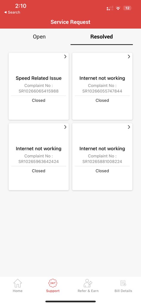 dcdaysindia's tweet photo. @ACTFibernet for the Package of 400mbps ACT is providing 3mbps. Even after complaining 15 odd times no resolution is provided. Need a better plan if someone can offer @reliancejio @airtelindia Attaching screenshots of the complaints. https://t.co/A6an1nnBWW