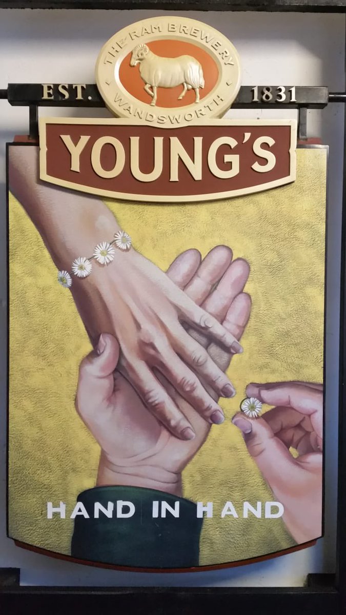 HandWimbledon's tweet photo. An engaging sign.π
Just found this image of one of our past pub signs to share with you, that was in fact inspired by an actual event.
β€οΈπ°πΌββοΈπ€΅π»ββοΈ
#pubsigns #wimbeldoncommon #youngspubs #engagement https://t.co/WJg2CJzCD6
