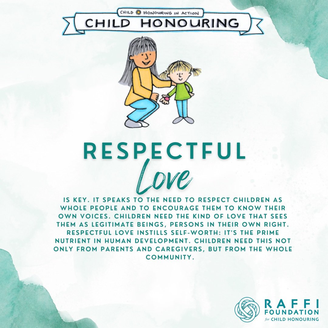 Lindsay Munroe (@linzmunroe) on Twitter photo This week, the <a href="/raffifoundation/">Raffi Foundation</a> is exploring the first Child Honouring principle #respectfullove. It’s the prime nutrient in human development & at the ❤️ of #childhonouring. Respecting children as whole people. How can you show respectful love to the children in your life? This week, the <a href="/raffifoundation/">Raffi Foundation</a> is exploring the first Child Honouring principle #respectfullove. It’s the prime nutrient in human development & at the ❤️ of #childhonouring. Respecting children as whole people. How can you show respectful love to the children in your life?