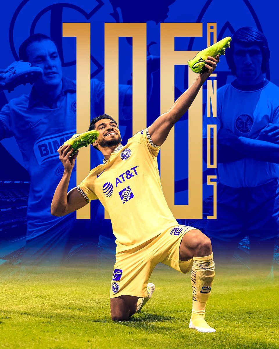 Felices 106 años al más 𝔾ℝ𝔸ℕ𝔻𝔼 
Orgulloso de ser parte de esta historia <a href="/ClubAmerica/">Club América</a> 
#106RANDEZA🔸🔸🦅🔹🔹