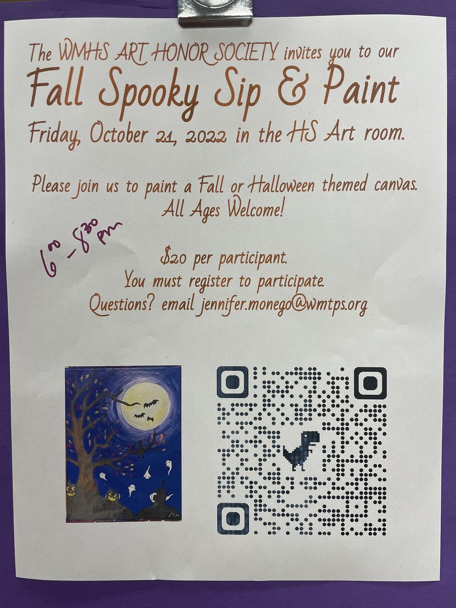 WMHS Art Honor Society is hosting another Sip &amp; Paint. Join us to sip some tea &amp; coffee while creating some art together.