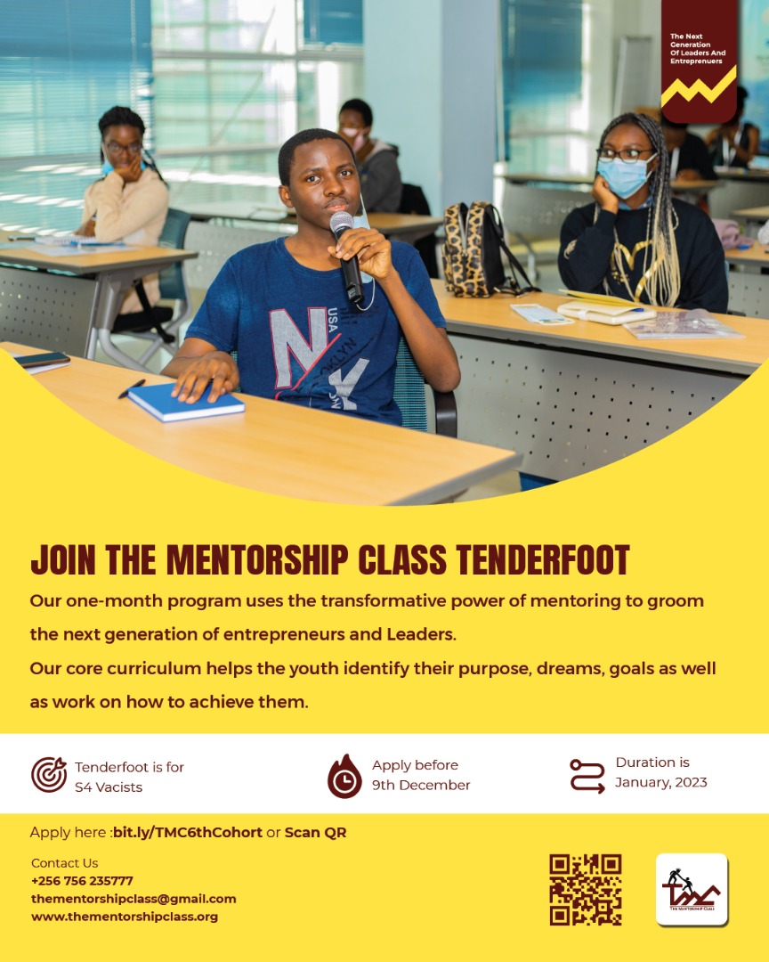 Applications for the second cohort of The Mentorship Class Tenderfoot are open! 🥳

This section is for people in S.4 vacation and will run through January 2023.

The link for applications is below:
bit.ly/3SVvarC

#TMC2023
#TMCTenderfoot
