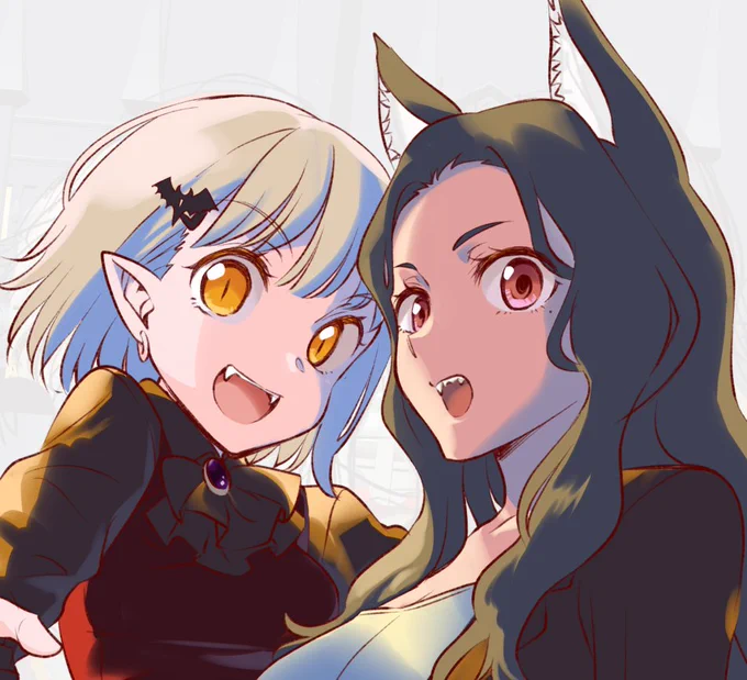 去年のハロウィンの子たちデザイン気に入っててまた描いてる 