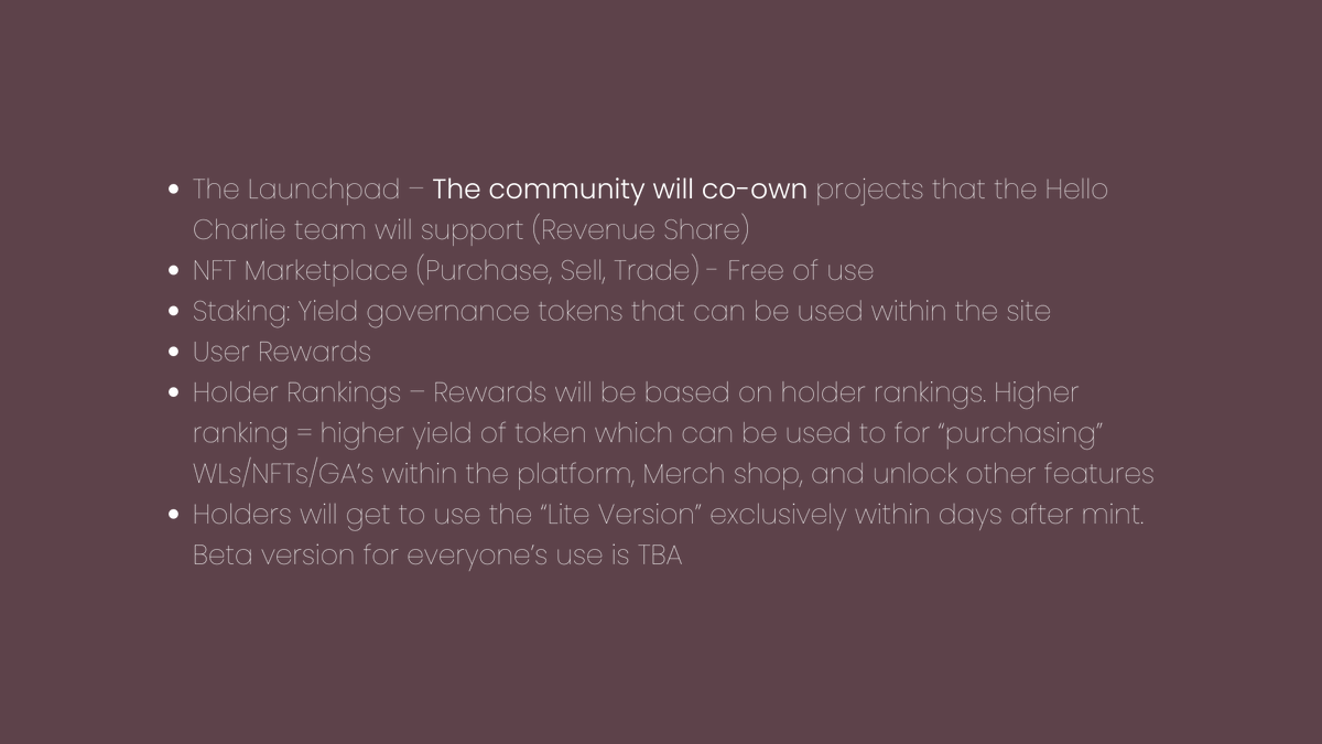 0xBreiQ's tweet photo. Hello Charlie Holder Benefits:
What value can we provide for you? (A thread)

https://t.co/LdOfMst4hx https://t.co/DJuCVcxQg1