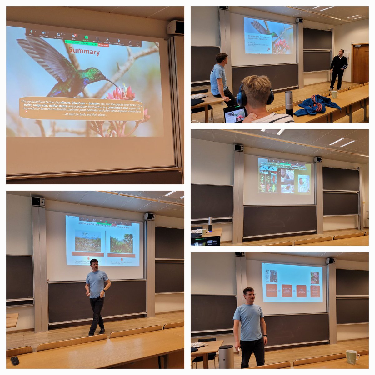 BiochangeAU's tweet photo. Nice and informative talk by Bo Dalsgaard from @Globe_UCPH on mutualistic plant-animal interactions at today's #BIOCHANGE seminar
#frugivores #networks #mutualist #pollinators #hummingbirds #macroecology https://t.co/Mwwiyc5mwE