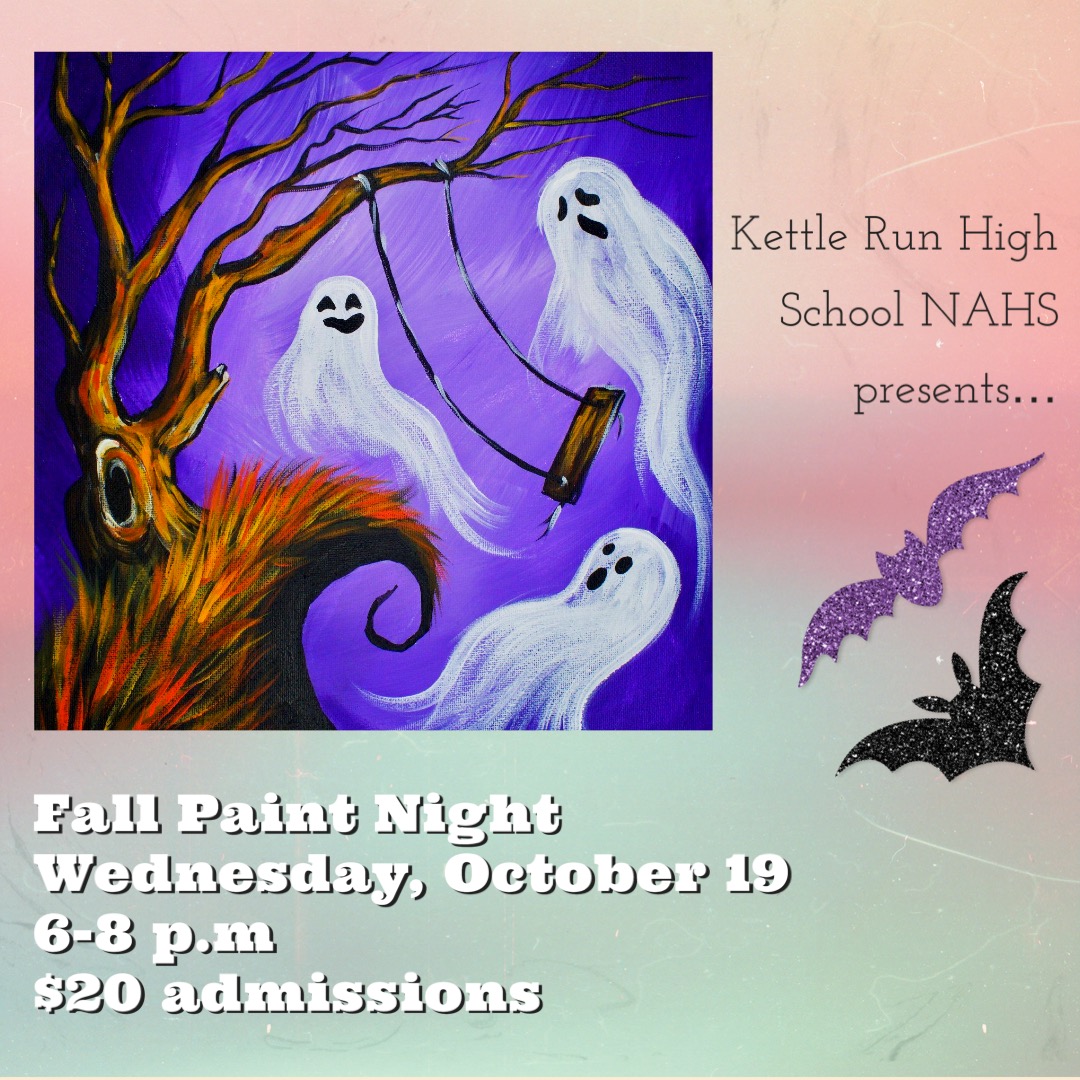 Join us for a spooky fall paint night. Sign up with Mrs. Burke. <a href="/KettleRunNews/">Kettle Run HS</a>