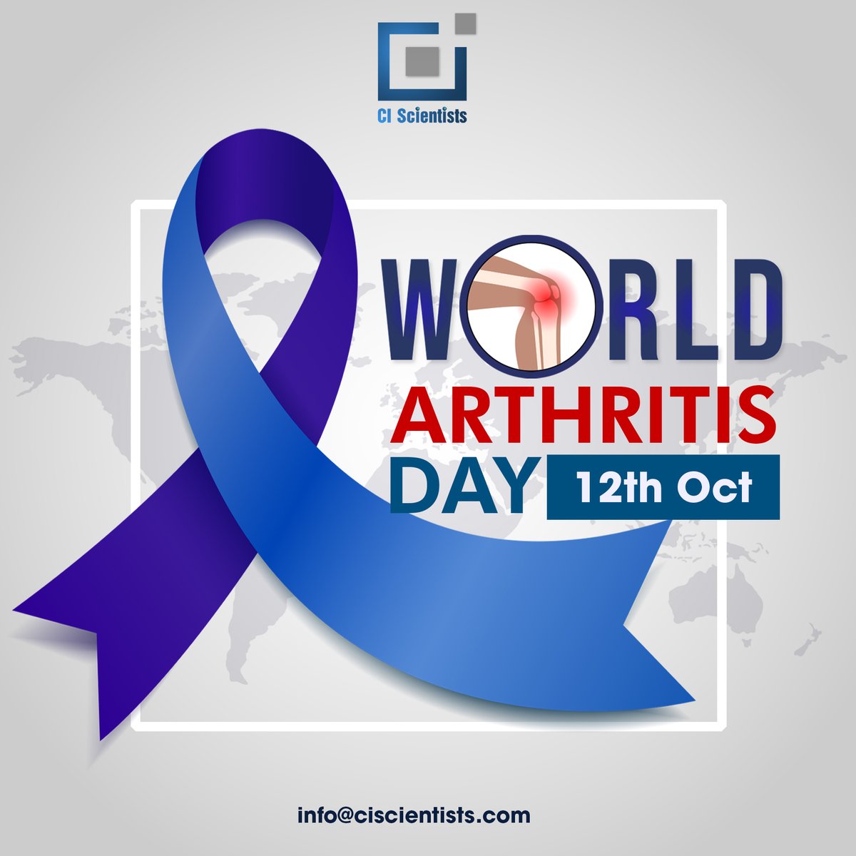CiScientists's tweet photo. In 2021, over 350 million people across the globe were suffering from Arthritis. 

A well-balanced diet, regular exercise, and maintaining a healthy weight can help reduce the chances of developing Arthritis.

#ciscientists #worldarthritisday #arthritisawareness #pharmaceutical https://t.co/PE7MkKrGDk
