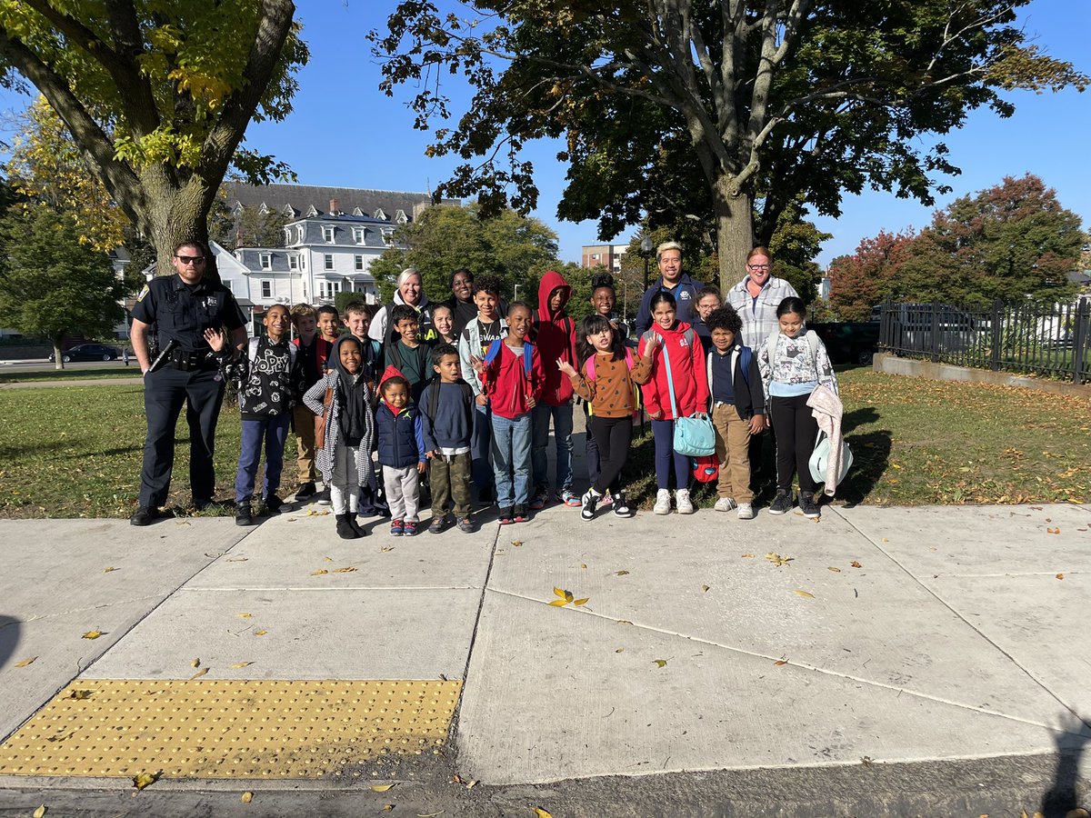 BostonBTD's tweet photo. Ms. Marshall and @bostonpolice assist the kids from the @MatherSchool in having a safe walk to school daily but today on International Walk, Bike, Roll to school day we recognize and celebrate all. Thank you for keeping our kids safe! #iwalked2022 #MASRTS @SafeRoutes_MA https://t.co/d7MIhBaN6A