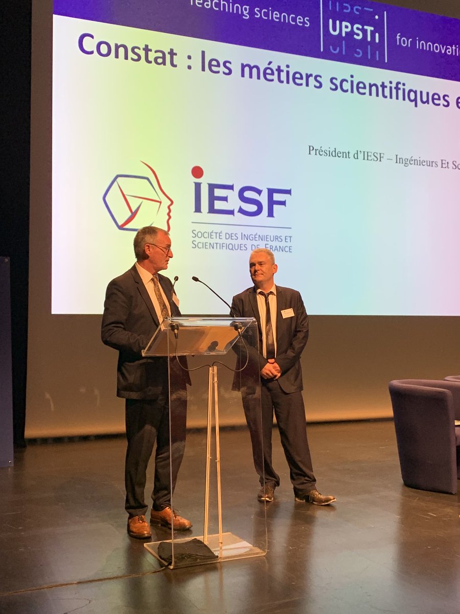 Au cours de cette édition de #FrenchSTEM, un beau partenariat entre l’⁦<a href="/upstifr/">UPSTI</a>⁩ et l’⁦<a href="/IESFfrance/">IESF</a>⁩ a été officiellement signé par les deux présidents ⁦<a href="/gergadier/">GERGADIER Sébastien</a>⁩ et ⁦<a href="/RumeauMarc/">Marc Rumeau</a>⁩ .