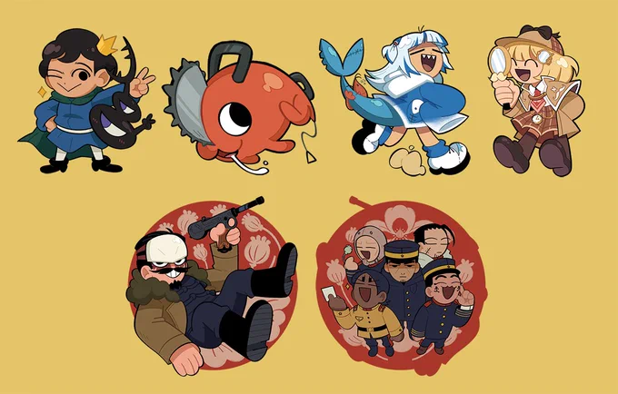 i really want to make more but so far these are the keychains i'm going to have for sale at komiket this month :9 it's my first time having keychains produced so i'm testing the waters first and trying out different suppliers. i hope there's interest for them! 