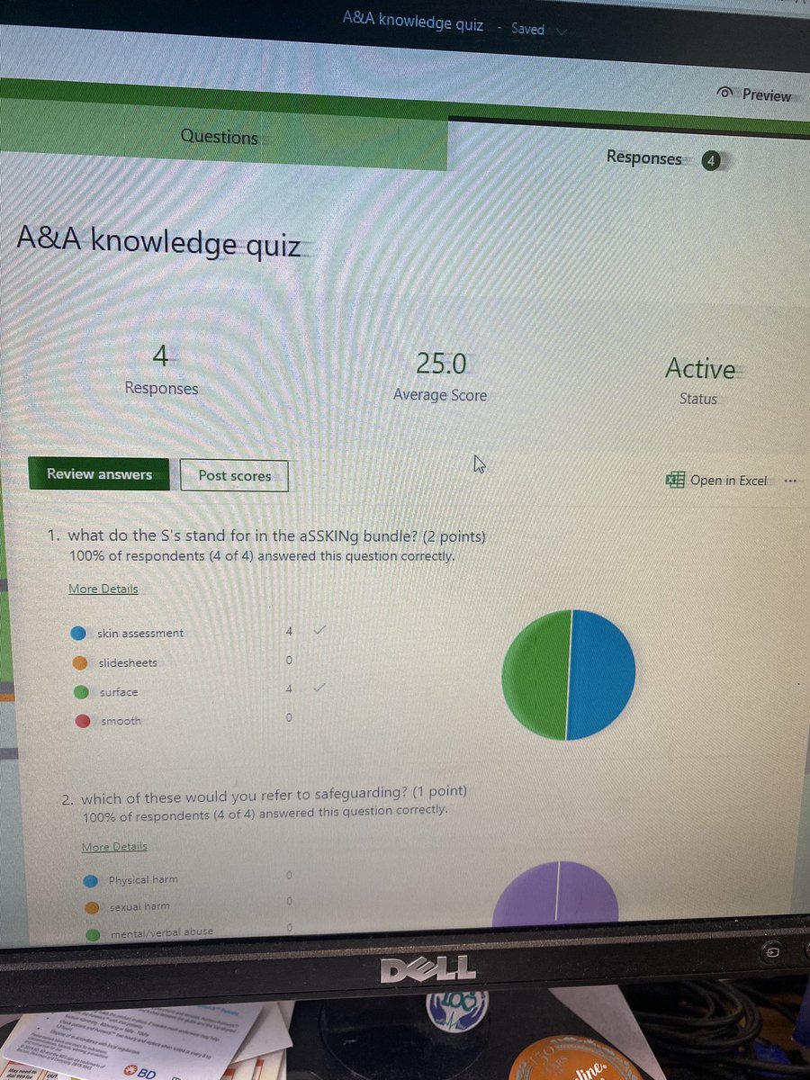A&amp;A online quiz started on the ward in preparation for reassessment next month- open for an hour and already 4 responses 
Who says knowledge cant be fun 🤭💚 #goforgreen <a href="/ZaheedaSotta/">Zaheeda</a> <a href="/Angliss29/">Dawn Angliss</a> <a href="/Melissa10495740/">Melissa Hughes</a>