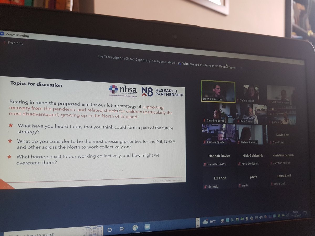 Attending a webinar with the N8 #Research Partnership &amp; Northernd Health Science Alliance. How can we work together to tackle #inequality &amp; #deprivation <a href="/arc_nwc/">ARC North West Coast</a> <a href="/The_NHSA/">NHSA</a> #yp