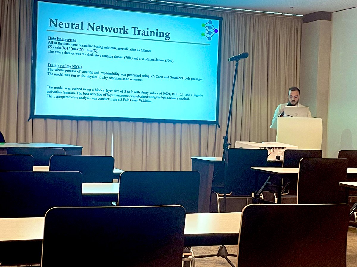 paolo_sorino's tweet photo. Today I had the opportunity to be a session chair and present our work: 
“An Artificial Neural Network Model to Assess Nutritional Factors Associated with Frailty in the Aging Population from Southern Italy” at @ieee_smcs. https://t.co/hVTt3RiL2g