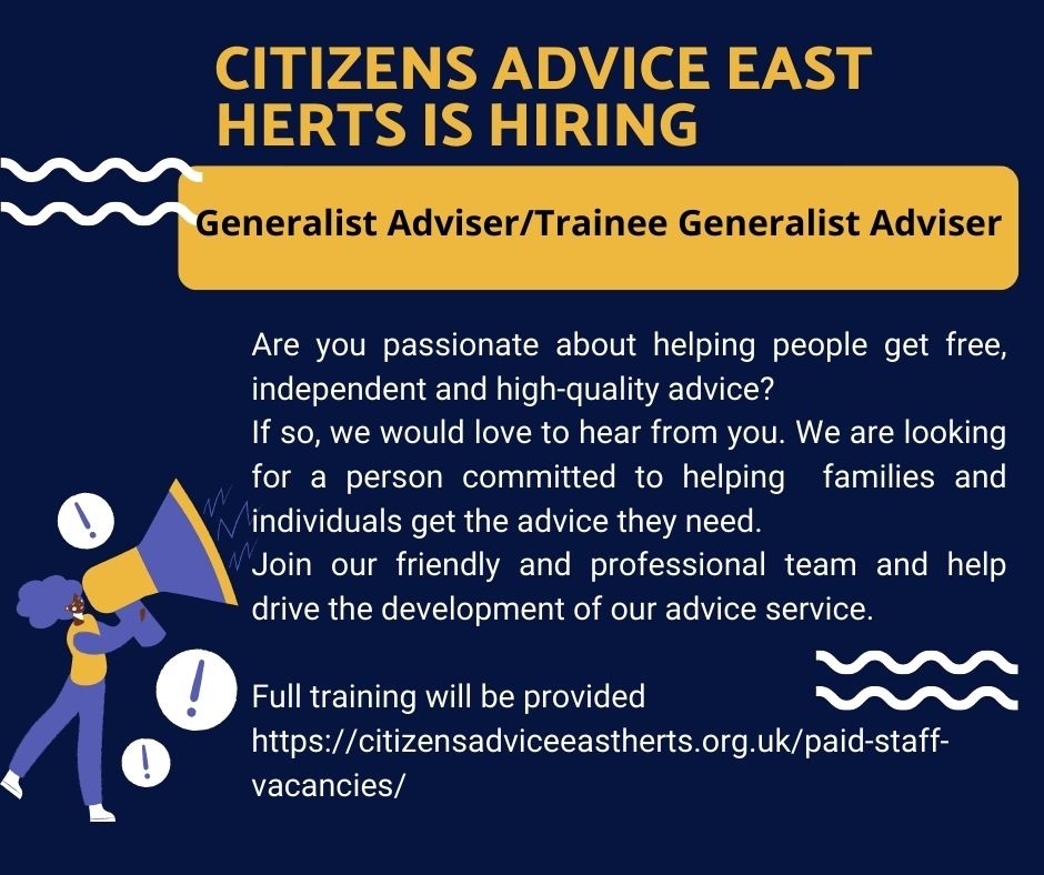 EastHertsCAB's tweet photo. #CitizensAdviceEastHerts #Advice #EastHerts #HereToHelp #FindAWayForward https://t.co/uu1kml8TgE