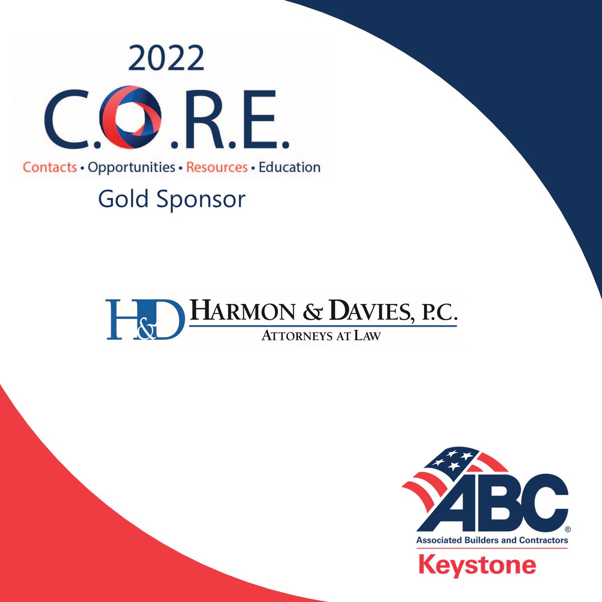 Thank you to Harmon &amp; Davies, P.C. for being a Gold C.O.R.E. Sponsor for 2022! View a full listing of all our generous C.O.R.E. Sponsors and sign up to be a 2023 Sponsor here: abckeystone.org/core-program/ #ABCMeritShopProud