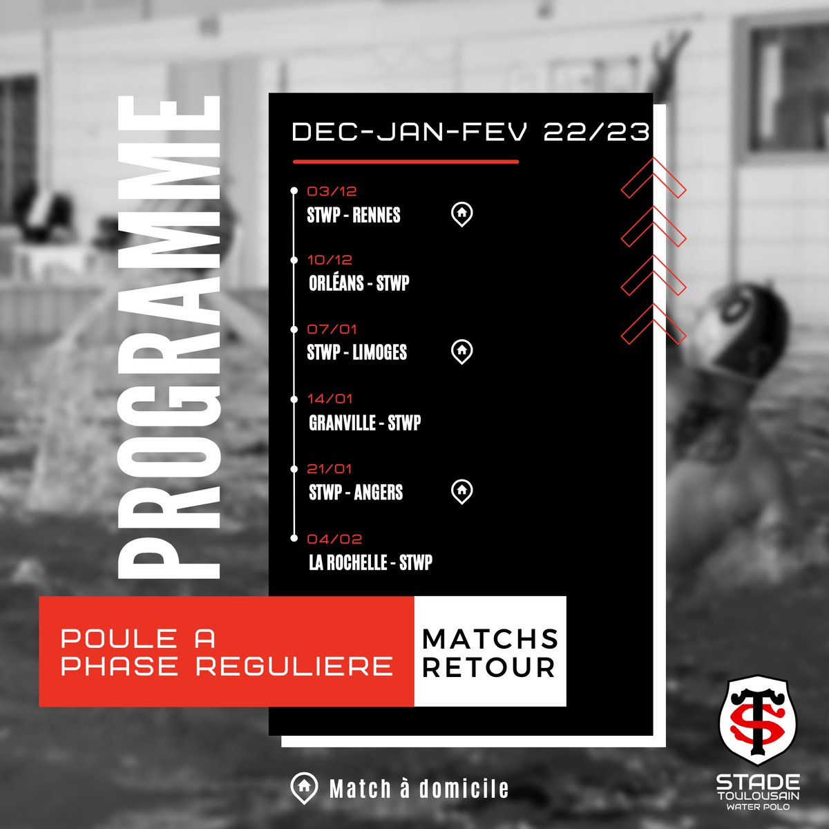 STWPolo's tweet photo. 🤽♂️ > Calendrier N2 (photo 1 et 2) et N3 (photo 3 et 4) de la saison 2022-2023 !🔴⚫️
#waterpolo #stwp #matchs #Rougeetnoir https://t.co/KodPRusIwS