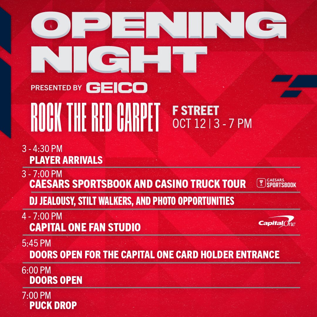Capitals's tweet photo. Rock the Red Carpet gets a rockin' at 3pm today on F Street. Plan ahead‼️

Details: https://t.co/pmKWd0cY87 https://t.co/RJM3Cq2K4w