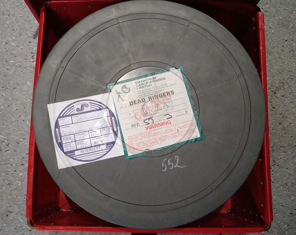 PaulDTaylor's tweet photo. The Dead Ringers print has been made up, checked and looks fantastic. On 35mm and in the cinema is the best way to see Cronenberg. 📽️👇 https://t.co/S122yWnCYT