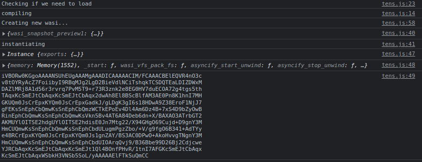 THE_DLOP's tweet photo. Ruby->WASM/WASI->JS working. #ErgoHackV

$ERG #ERG #Ergo https://t.co/2Y8FfYOcSa