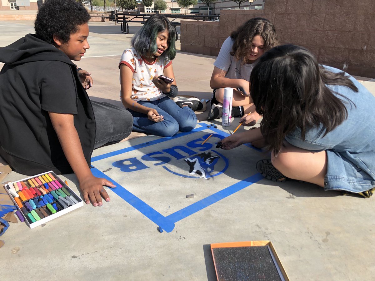ARTSGTHS1's tweet photo. … this week Chalk Art College Logos ⁦@CJUSDESD⁩ ⁦@PathwaysCJUSD⁩ ⁦@MooneyEdD⁩ ⁦@CjusdCte⁩ https://t.co/DyRaAYtrjm