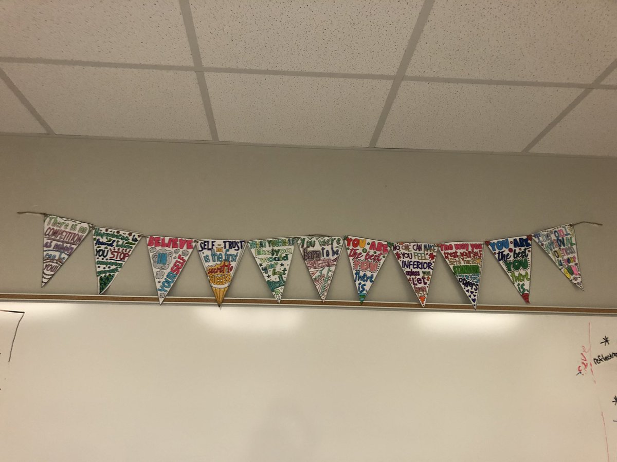 MissLonero's tweet photo. Students in Personal Development decorated our classroom using what they learned about growth mindset! #yhs #yorkvillehs #growthmindset @YHSEdServices https://t.co/N2DxgNYYoj