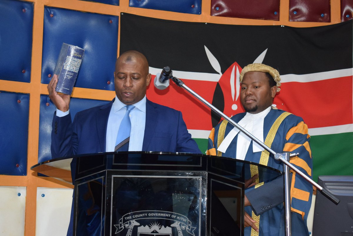 KituiAssembly's tweet image. This morning, the County Assembly Speaker Hon. Kevin Kinengo Katisya has administered oath of office to Hon. Baraka Waziri Bakari and Hon. Rose Kasyoka Kathoka. Hon. Bakari and Hon. Kasyoka were nominated by the Wiper Party to represent marginalized group in the County Assembly.