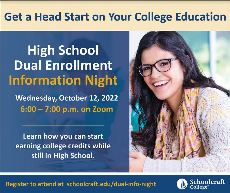 There is still time to register for our High School Dual Enrollment Information Night! For more information and to register, visit: bit.ly/3SV3HGz #DualEnrollment #HighSchool #HeadStart