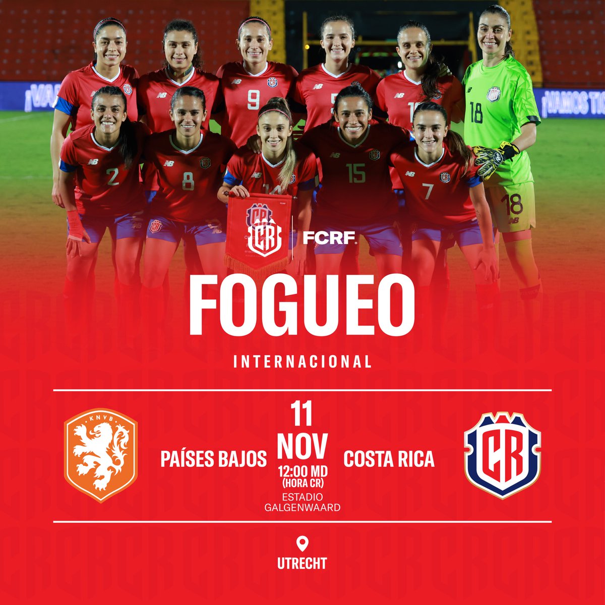 🔜 𝙉𝙐𝙀𝙑𝙊 𝙁𝙊𝙂𝙐𝙀𝙊 💥

🇨🇷#LaSeleFemenina enfrentará a <a href="/oranjevrouwen/">OranjeLeeuwinnen</a> el próximo 11 de noviembre como parte de su preparación para el Mundial de Australia y Nueva Zelanda. 🤩

📝 Acá los detalles: bit.ly/3enf5Mu

#FCRF #PuraVidaEnAuNz23