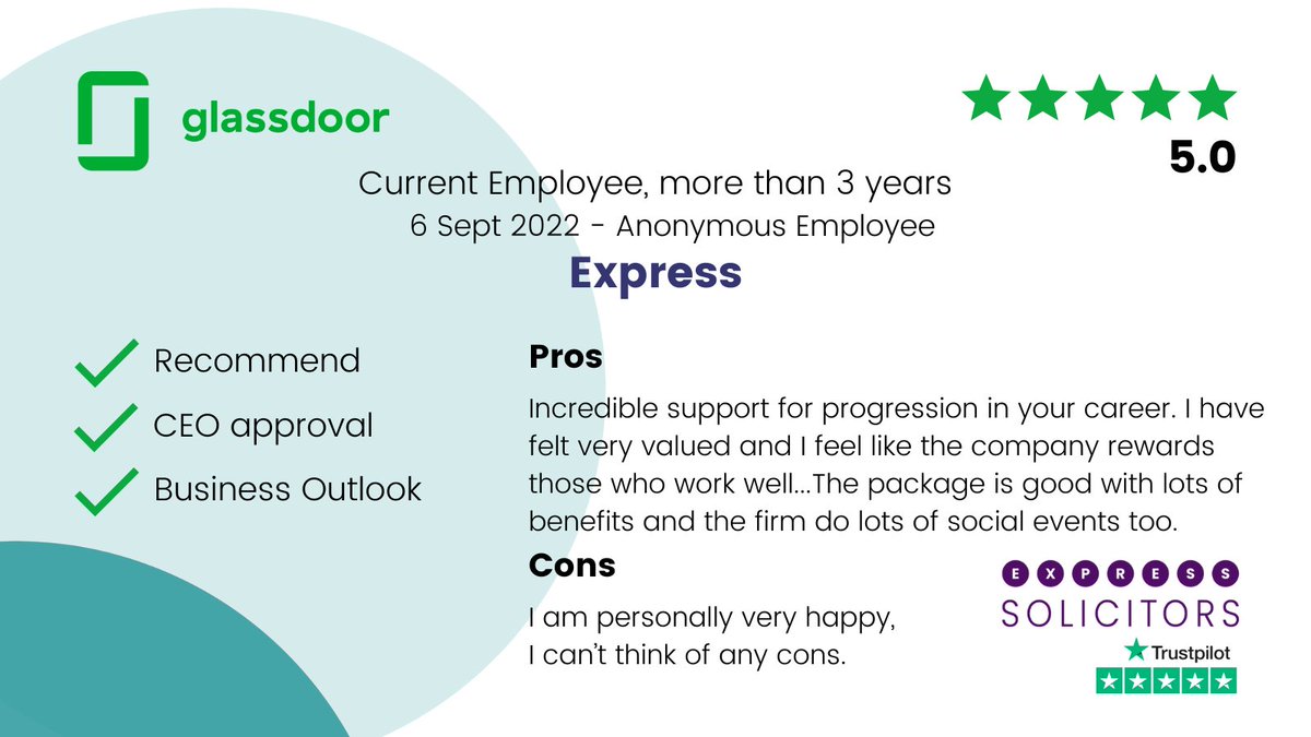 ExpressSols's tweet photo. We really do care about our staff, and they are rewarded for their hard work. 

Want to work with us? See our list of vacancies on our website. You can find the link below. 
https://t.co/AAkRyp5xsD

#employeereviews #glassdoorreviews #legalcareers https://t.co/NoD4XDdwDg