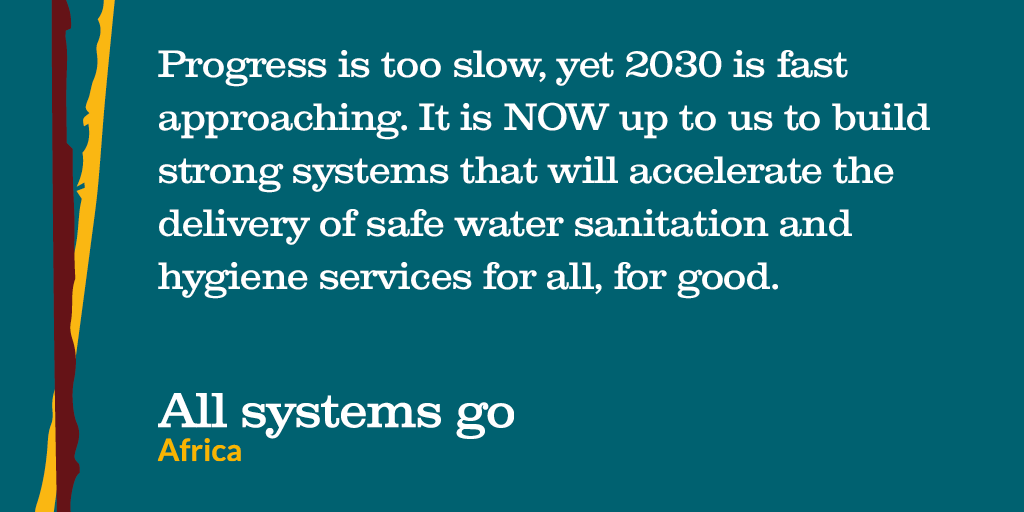 Everyone needs safe drinking #water, #sanitation &amp; hygiene to enjoy a healthy life. This can only be achieved and sustained by strengthening national systems.

Achieving the water vision is at stake. That's where #AllSystemsGoAfrica comes in ➡️ bit.ly/3VgTDJH