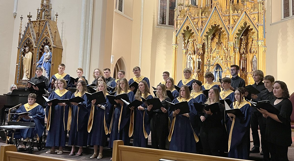 The QU Chamber choir gave a preview of their upcoming concert last night during the Quincy Notre Dame choir concert at Blessed Sacrament Church. We are proud to be partners in Catholic education. #quincyuniversity