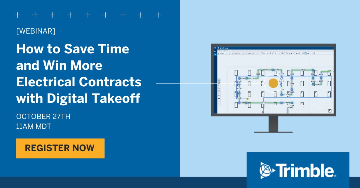 TrimbleMEP's tweet photo. Like most electrical #estimators, you’ve probably been looking for ways to get more done. 
Speed up your takeoff process AND get more accurate results using Trimble’s cloud-based #LiveCount estimating solution. 
https://t.co/74r3wRXUCd https://t.co/C4dL18pudS
