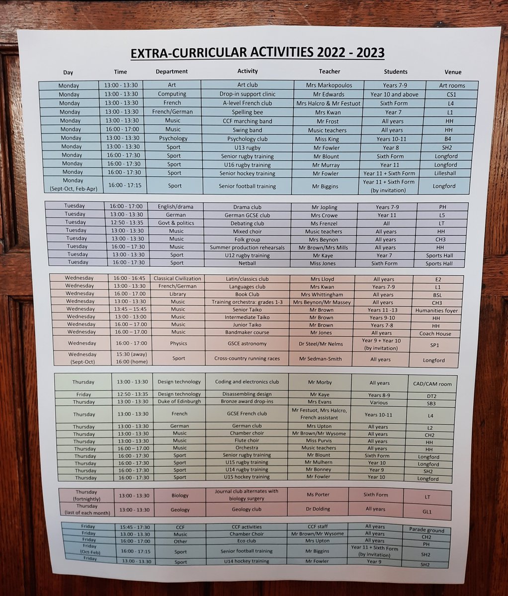 HabsAdamsGS's tweet photo. There are lots of opportunities for pupils to try something new at Adams so here's a reminder of the many lunchtime and after-school clubs &amp; societies we run in addition to all of our House events. #Exciting #GettingInvolved #GoHabsAdams #TraditionalValues with a #ModernApproach https://t.co/SIjhaa9OUk